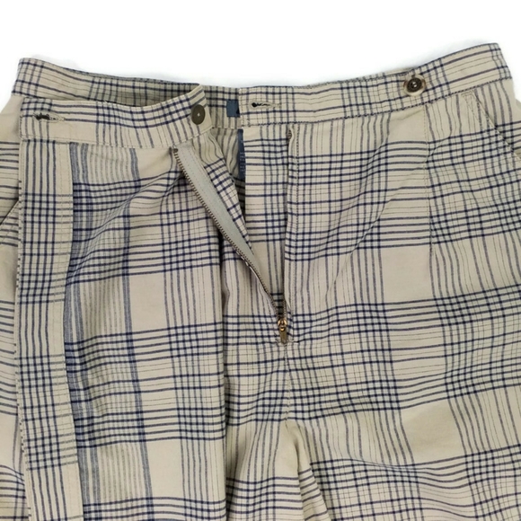 Vintage 90's Liz Claiborne LizWear Blue Khaki Plaid Wrap Skorts Womens 14 - Picture 6 of 12